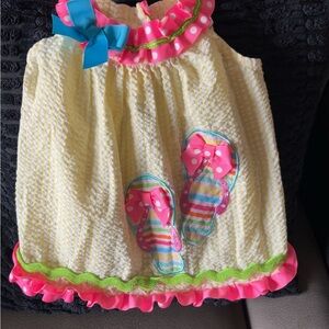 Rare Editions Yellow Dress with Pink and Blue Accents